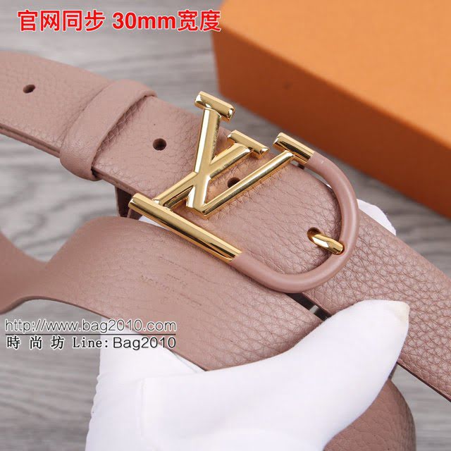 LV新款皮帶 路易威登雙面牛皮荔枝紋腰帶  jjp1838